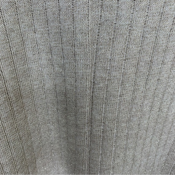 Zara Basic Cropped Oversize Sweater Gold Metallic Stitch Size Small Drop Long Sl - Picture 10 of 10